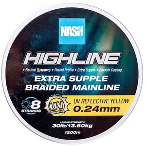 Nash splietaná šnúra highline extra supple braid uv yellow 1200 m - 0,24 mm 13,6 kg