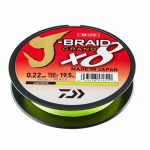 Daiwa pletená šňůra J-Braid Grand X8E 135m Chartreuse 0,13mm 8,5kg