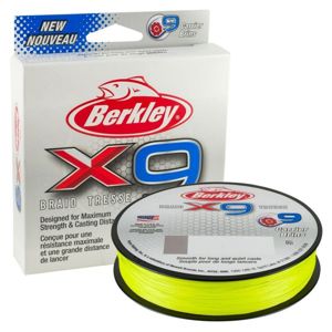 Berkley pletená šňůra X9 Fluro Zelená 150m 0,06mm