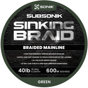 Sonik šnúra subsonik sinking braid green 0,20 mm 18,14 kg - 600 m