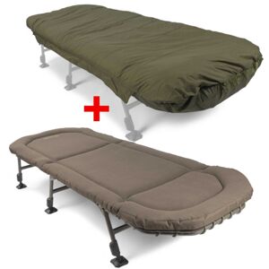 Avid carp lehátko benchmark leveltech bed + vyhrievaný spací vak thermatech heated sleeping bag standard