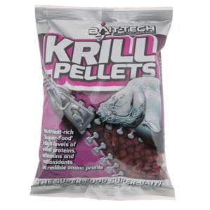 Bait-tech pelety pre-drilled krill 8 mm 900 g