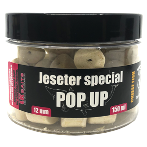 Lk baits pop up pellets jeseter special 12 mm 150 ml - cheese fish