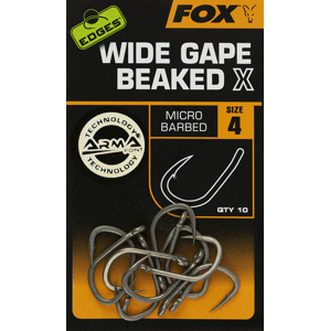 Fox háčky Edges Wide Gape Beaked X Hooks vel. 4, 10ks Micro Barbed
