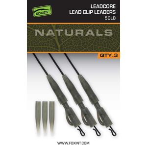 Fox montáž Naturals Leadcore Power Grip Lead Clip Leaders 75cm 3ks 50lb