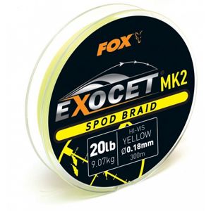 Fox splietaná šnúra exocet mk2 spod braid 300 m yellow - priemer 0,18 mm / nosnosť 9,07 kg