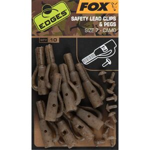 Fox závesky edges camo safety lead clips & pegs 10 ks veľkosť 7