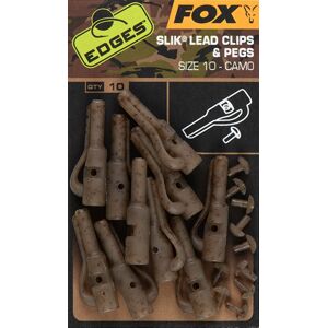 Fox závesky edges camo silk lead clips & pegs 10 ks veľkosť 10