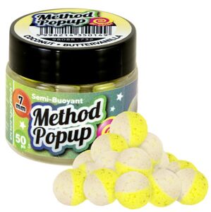 Benzar mix plávajúce boilies pop up bicolor method 7 mm - kokos-vanilka