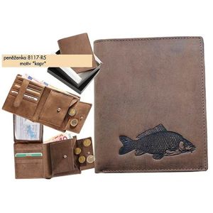 Kožená rybárská peňaženka 17 - kapor