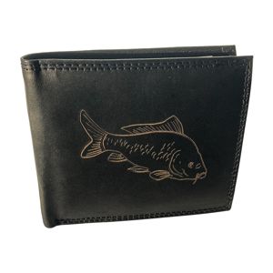 Kožená rybárska peňaženka kapor čierna
