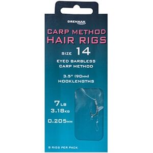 Drennan náväzec carp method hair rigs barbless - nosnosť 8 lb veľkosť 10