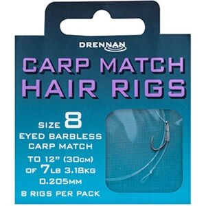 Drennan náväzec carp match hair rigs barbless - nosnosť 6 lb veľkosť 10