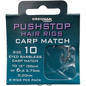 Drennan náväzec pushstop h'rig carp match barbless - nosnosť 6 lb veľkosť 8