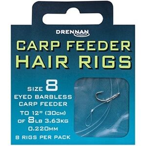 Drennan náväzec carp feeder hair rigs barbless - nosnosť 7 lb veľkosť 12