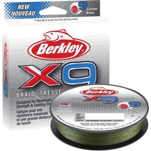 Berkley splietaná šnúra x9 fluro green-priemer 0,10 mm / nosnosť 9 kg