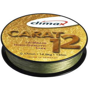 Climax pletená šnúra carat 12 oliva 135 m - priemer 0,13 mm / nosnosť 9,5 kg
