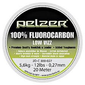 Pelzer - návazcový vlasec  fluorocarbon 20 m crystal-priemer 0,27mm / nosnosť 12lb / 5,6kg