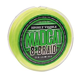 Madcat splietaná šnúra 8- braid - priemer 0,40 mm / nosnosť 40,8 kg / návin 270 m / farba zelená