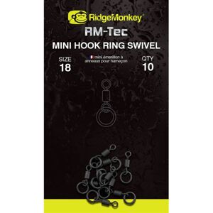 Ridgemonkey obratlík rm-tec mini hook ring swivel 10 ks veľkosť 18