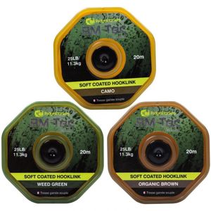 RidgeMonkey RM-TEC Soft Coated potahovaná šňůra 25lb 20m weed green