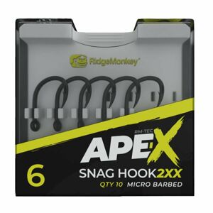 RidgeMonkey háček Ape-X Snag Hook 2XX Barbed Velikost 6