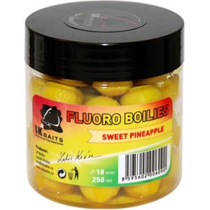 Lk baits boilie fluoro 250 ml 18 mm - sweet pineapple